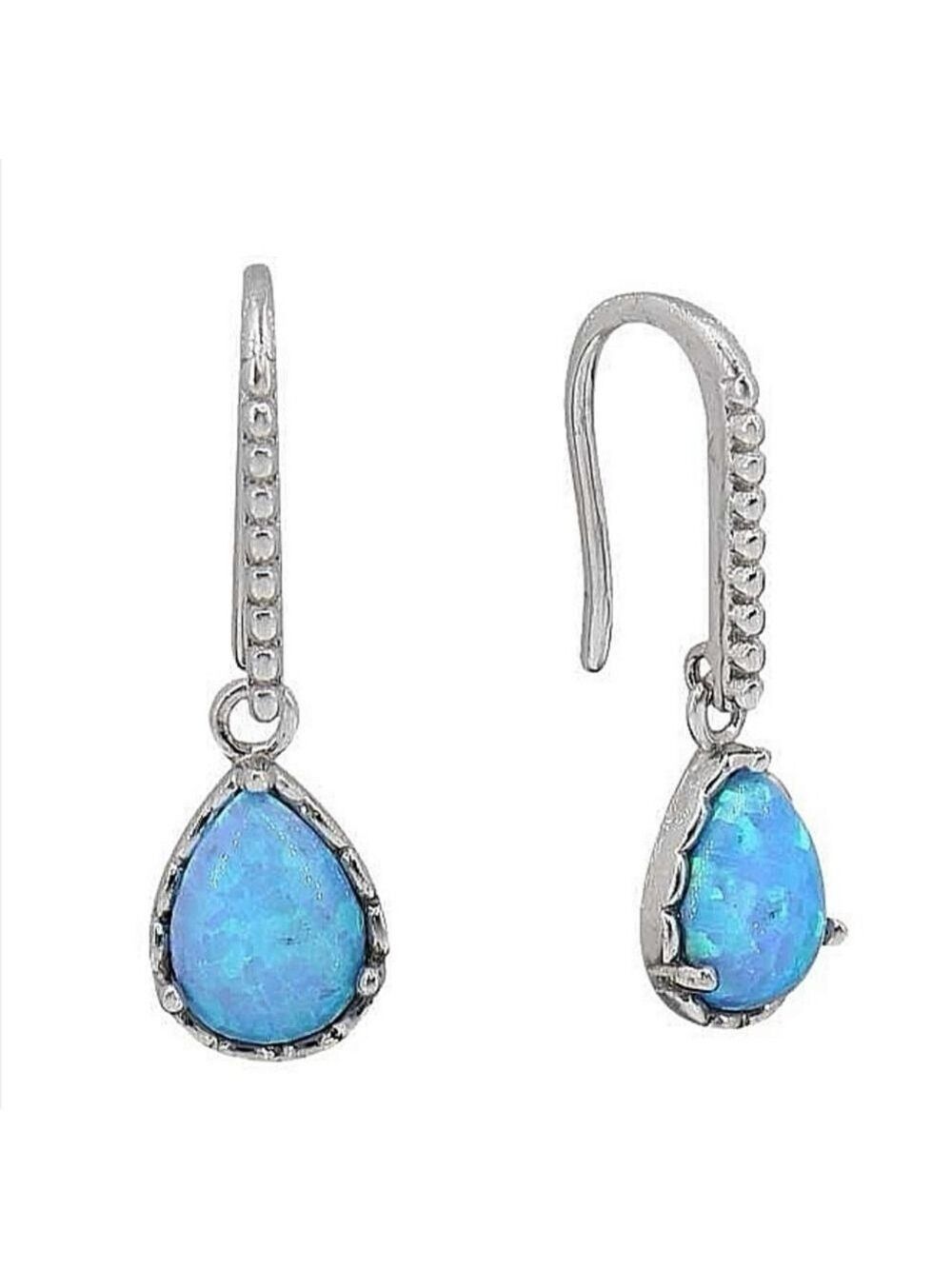 Blue Opal Sterling Silver dangle drop earrings 🆕